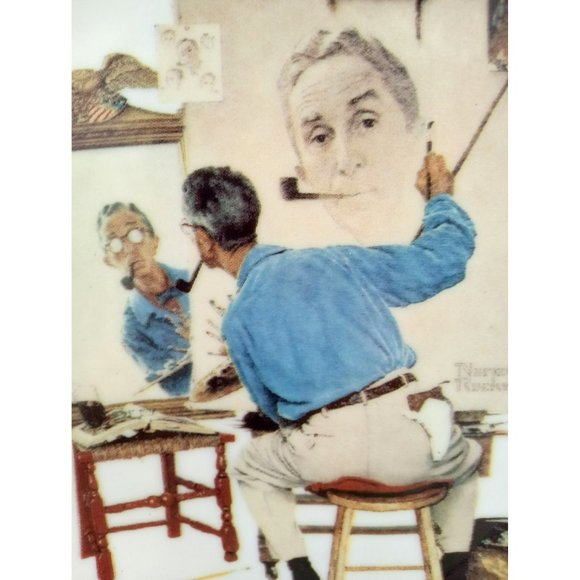 Norman Rockwell Triple Self Portrait Limited Edition Plate Bradford Exchange 94 - Picture 12 of 12